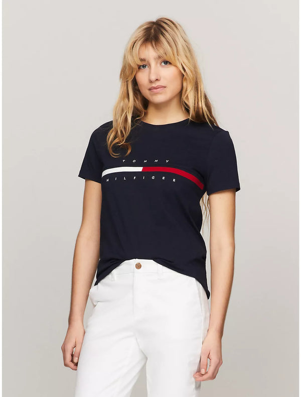 Tommy Hilfiger Playera con logo de rayas bordadas